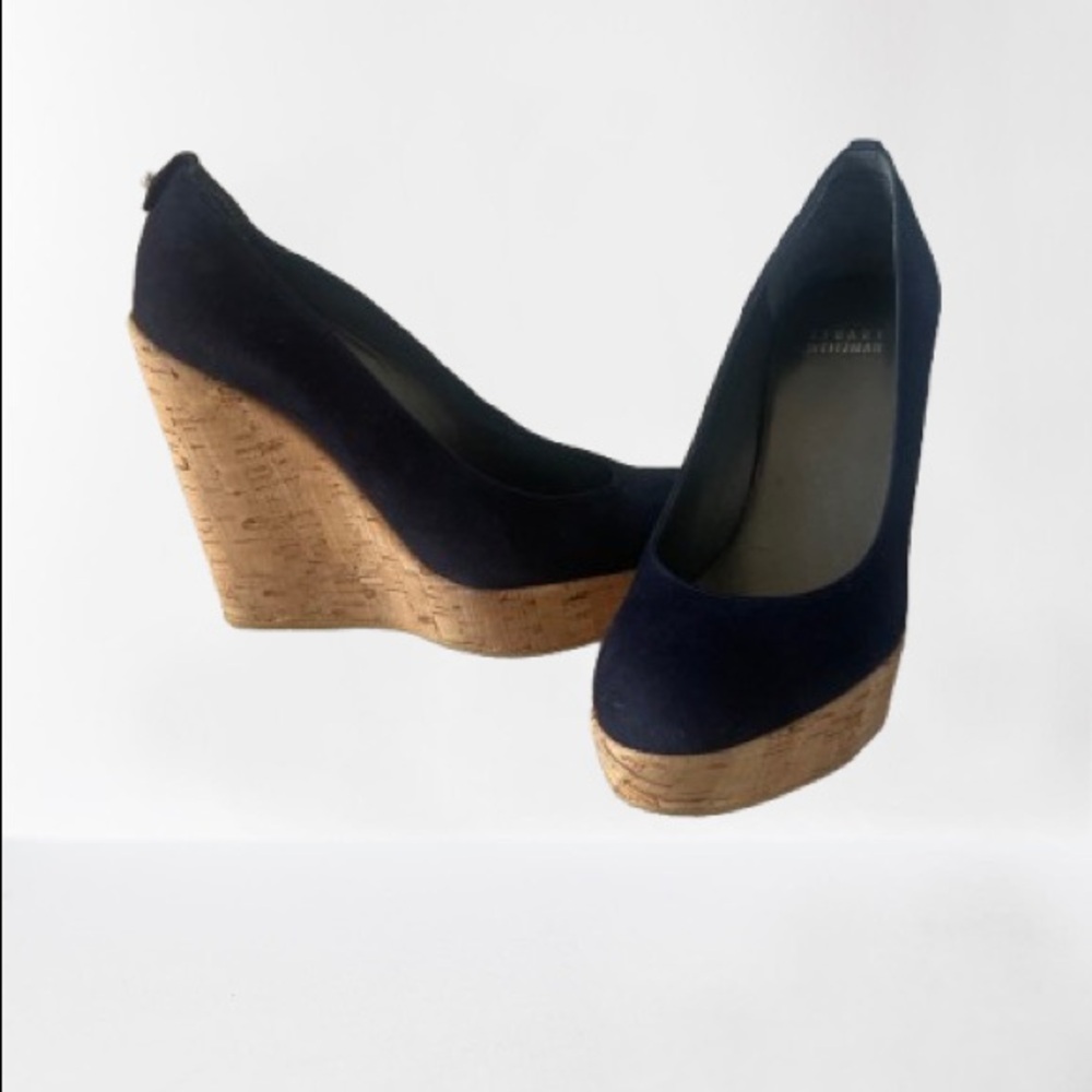 Suede dark navy platforms